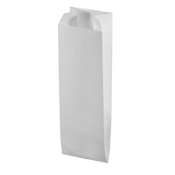 Papperspåse M med vita veck 7 x 24 cm (20 stycken) Vit