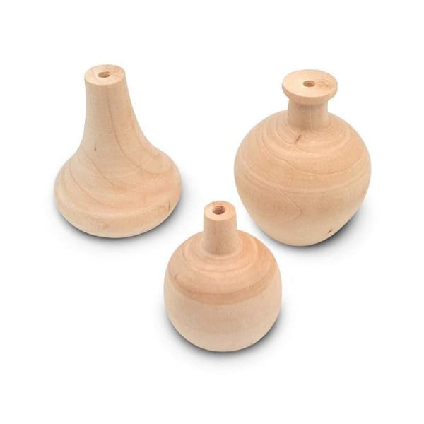 MégaCréa DIY - Mini vaser i trä 3 stycken naturligt trä