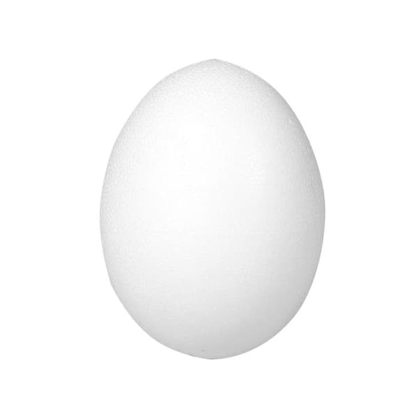 Polystyrenägg, fullt, höjd 12 cm Vit