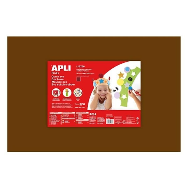 APLI 1 ark skumgummi - Brun kastanj