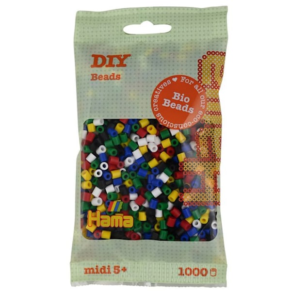 1 000 MIDI standardpärlor (Ø5 mm) BIO mix 6 färger blanda 6 färger