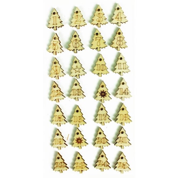 Klistermärken - MegaCrea DIY - Numrerade Trägranar - 2,5 cm - 28 st - Blandade