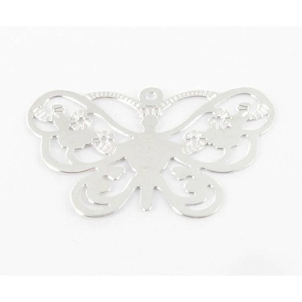 Filigranmönstrad stämpel Fjäril 25x16 mm Silverfärgad (10 stycken) Silver