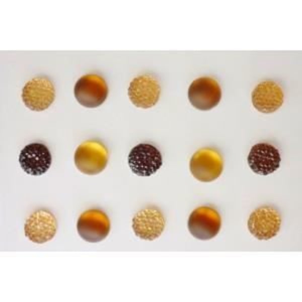 15 självhäftande frostade strass Amber 10 mm