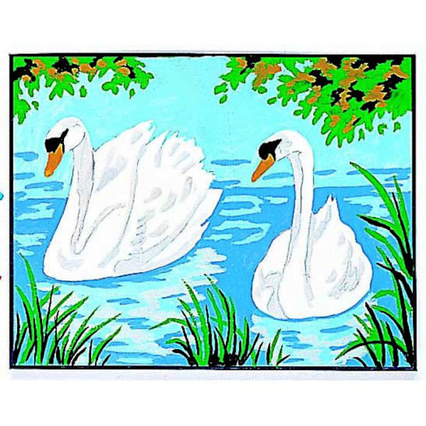 Kit canvas Svanar 20x25cm Vit