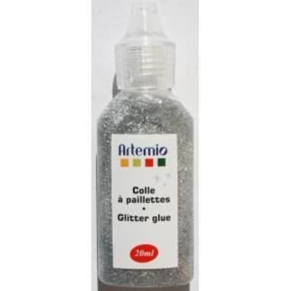Glittrande lim - Silver - 20 ml tub - Återanvändbar - Perfekt för pyssel Pengar
