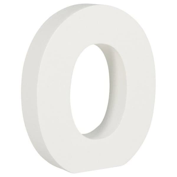 MDF-siffra 0, vit, 11 cm, tjocklek 2 cm Vit