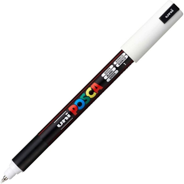 POSCA Marker White Extra-Fine Kalibrerad Spets - Vattenbaserad färg - Linjebredd 1-10 mm Vit
