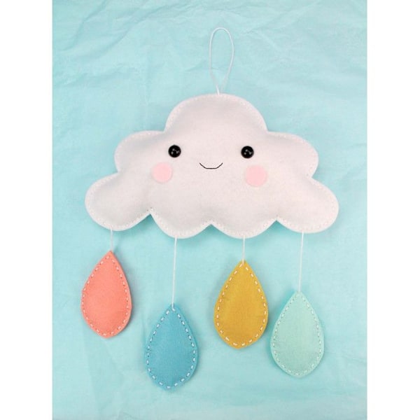 Kit Mobile i filt Moln att sy 25 x 23 cm