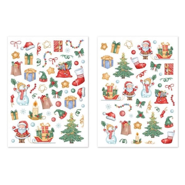 Gommetter - Ej specificerad - Klassisk jul - 93 stycken - 0,9 till 5,7 cm - Flerfärgad Flerfärgad