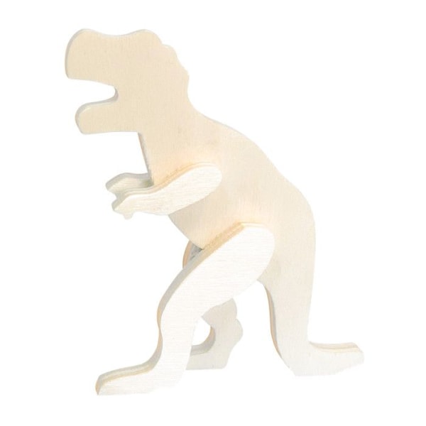 Tyrannosaurus träleksak 10 x 12 x 2 cm beige