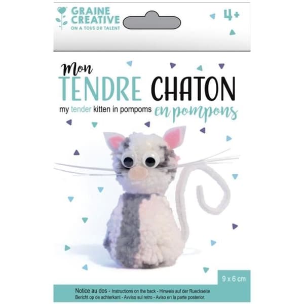 Pompom Kit - Kattunge - 9 x 6 cm