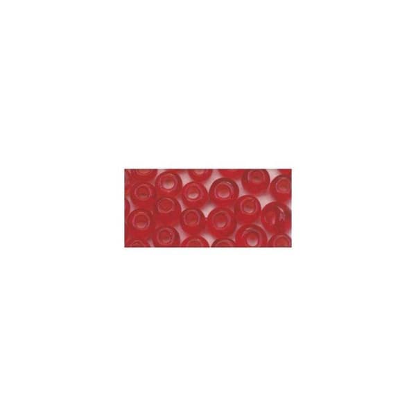 Rocailles, 2 mm ø, transparenta, röda, box 17g Röd