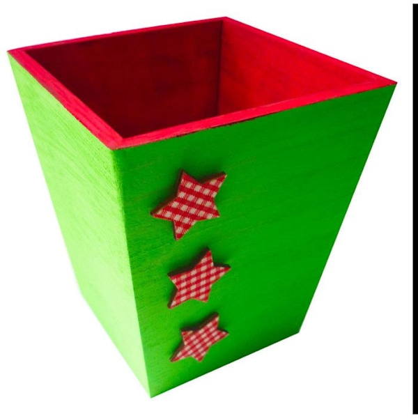 Cache-pots i trä - Set om 10 - Mått 11.5x10x10 cm - Färg brun - Blanda Trä