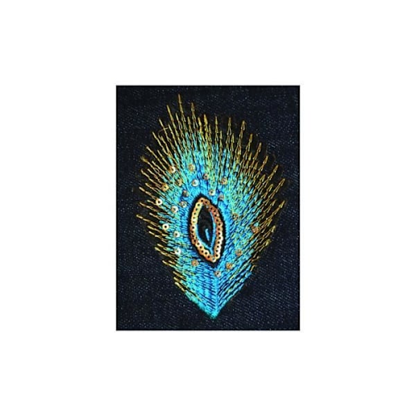 Påstrykningslapp 'Ki-Sign' fjäder 7x11 cm