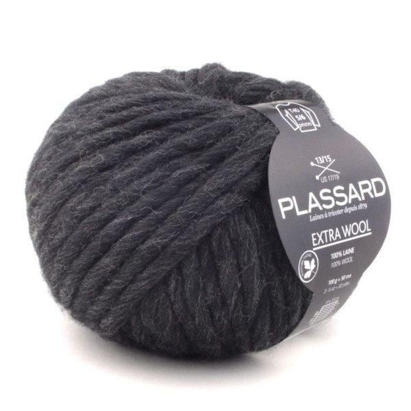 Grosse laine mèche Extra Wool 155 Mörkgrå 100% Ull Mörkgrå