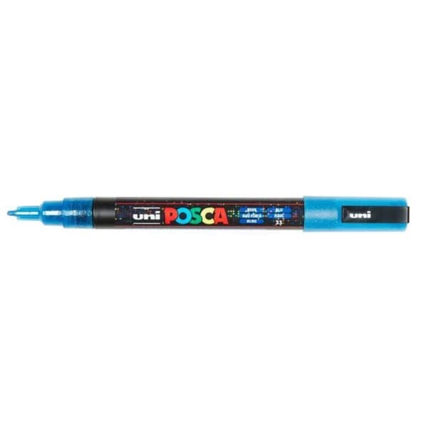 Markör - POSCA - PC3ML - Raderbar - Fin konisk spets - Glittrig mörkblå Mörkblått glitter