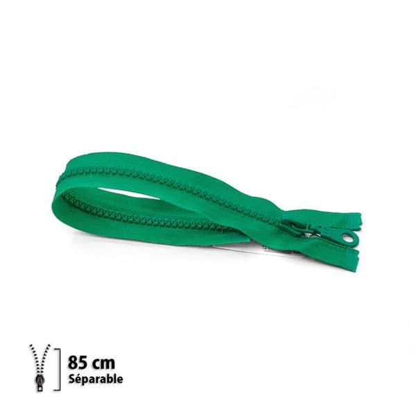 Fermeture éclair Z54 - formad 6mm separat - 85 cm smaragdgrön