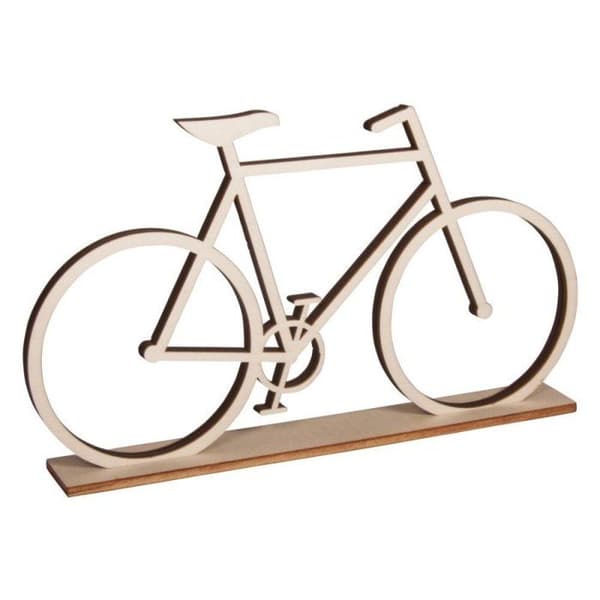 Cykel av trä att ställa 20x11cm