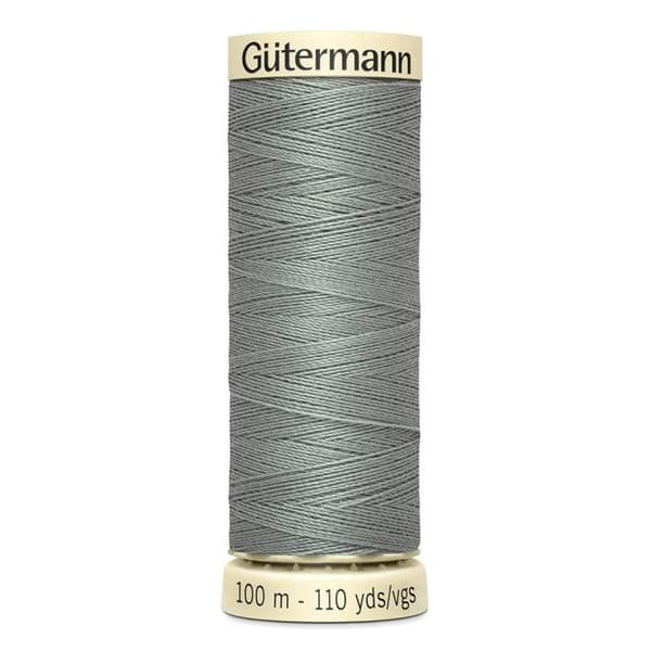 Förpackning med 5 rullar 100m Tråd 100% polyester Gutermann Ref 788988 - Att 634 - grå silex kiselgrå