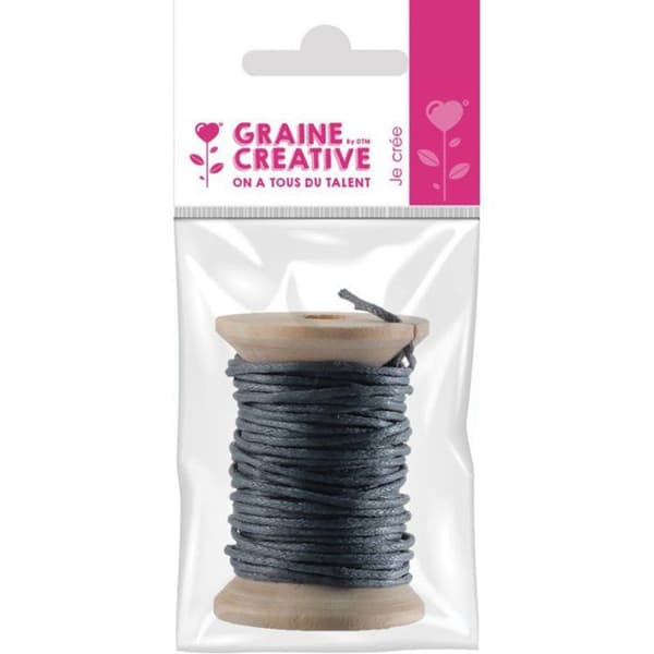 Graine Créative - Vaxad bomullssnöre Grå 5m Grå