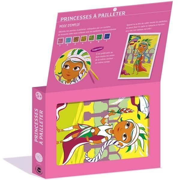 Glitterprinsesskit med 3 A4-tavlor plus tillbehör