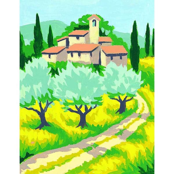 Kit duk canvas Olivträden 20x25cm Vit