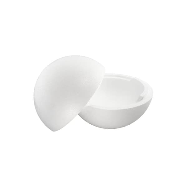 Polystyrenebollar, 2 hemisfärer, 15 cm Vit