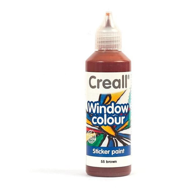 Flytbar fönsterfärg Creall Glass 80 ml - brun kastanj