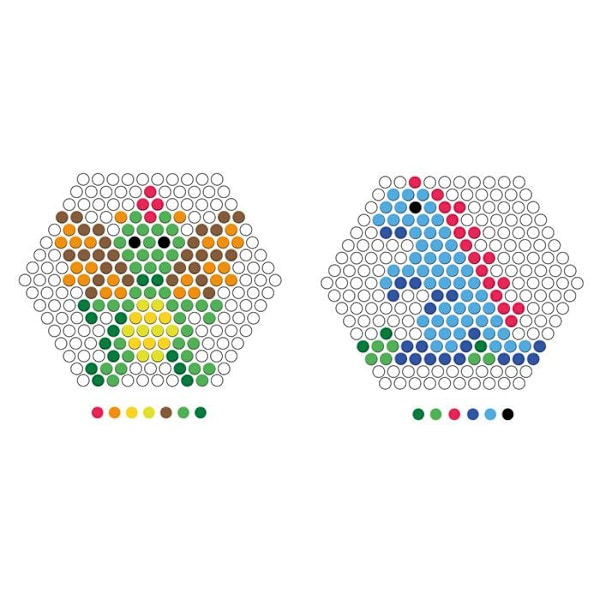 Skaparkit - Färgglad - Drak och Dinosaurie - 1 hexagonal platta - 10,50 cm - Blandat mångfärgad