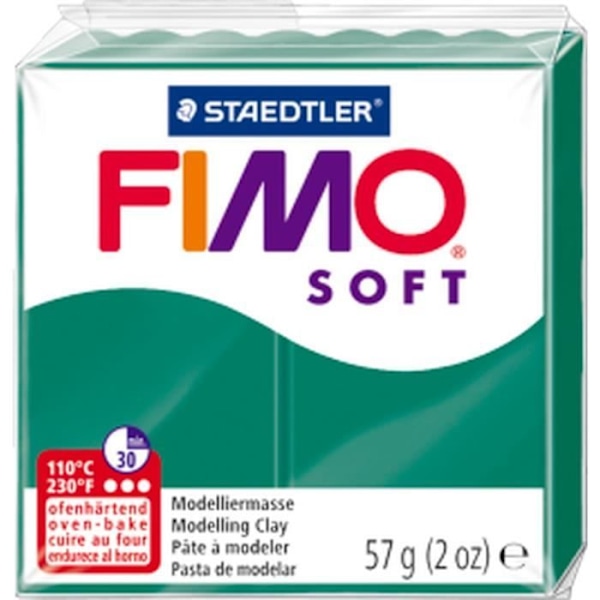 FIMO Soft Polymer Clay - Smaragdgrön - 56g smaragdgrön