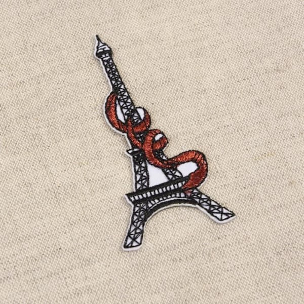 Ecusson - Paris - Eiffeltornet - 7cm x 3,5cm - Vit