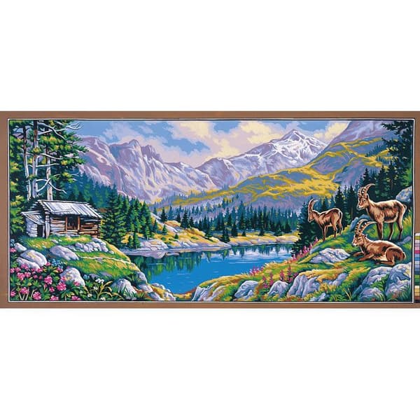Canevas Pénélope Antique Berget med murmeldjur 65x130cm
