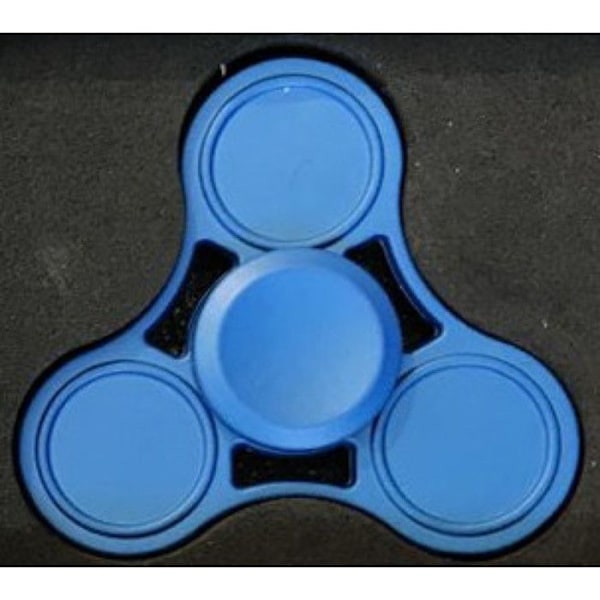 medelblå handspinner i metall med förpackning Blå