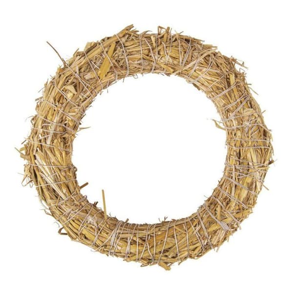 Halmkrans, natur, osvetsad, 20 cm ø
