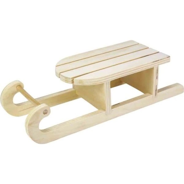 Träsläde - Ej specificerat - 24,5 x 9 x 6,5 cm - Beige - Inomhus - Att ställa. beige