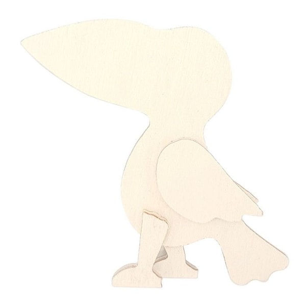 Tukan träleksak 10,5 x 11 x 1,8 cm beige