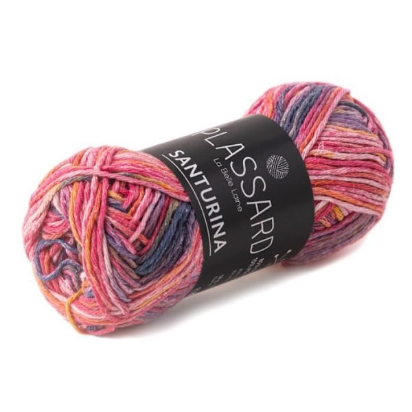 Fil crochet och stickning - PLASSARD - Santurina - Rosamellan 31 - Bomull och Polyester - Nål N°4 Ros Moyen 31