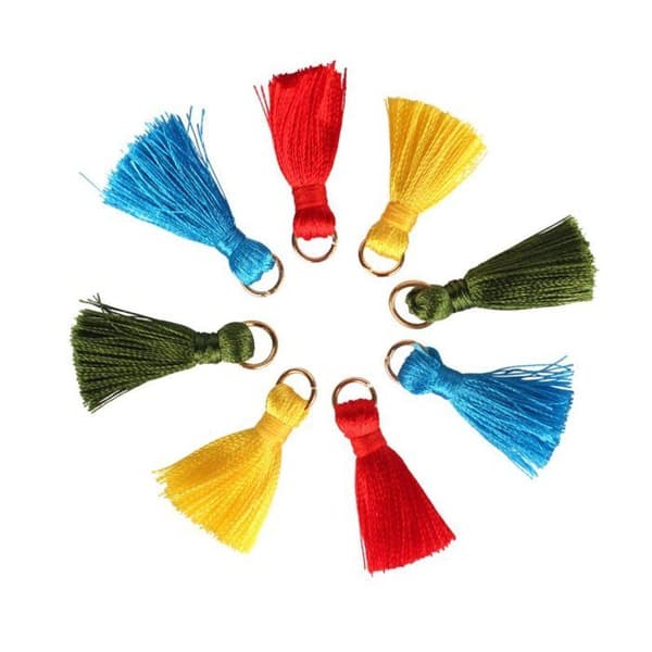 MégaCréa DIY - Mini pompom med gyllene ring 3cm Stark 8 stycken vif