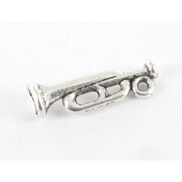 Metallcharm Liten trumpet Silverfärgad (10 stycken) Silver