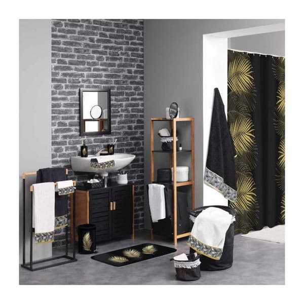 Duschdraperi - DOUCEUR D'INTERIEUR - Orbella - 180 x 200 cm - Polyester - Svart tryck Svart