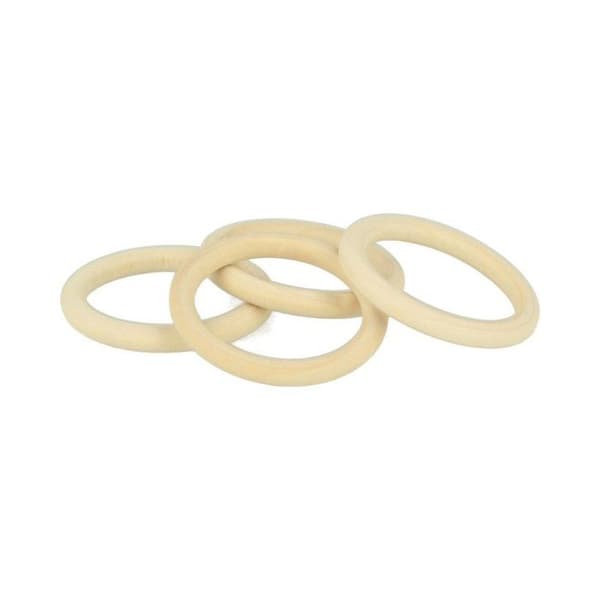 4 RINGAR RUND - TRÄ - 48X5.5 MM - JUVELER brun