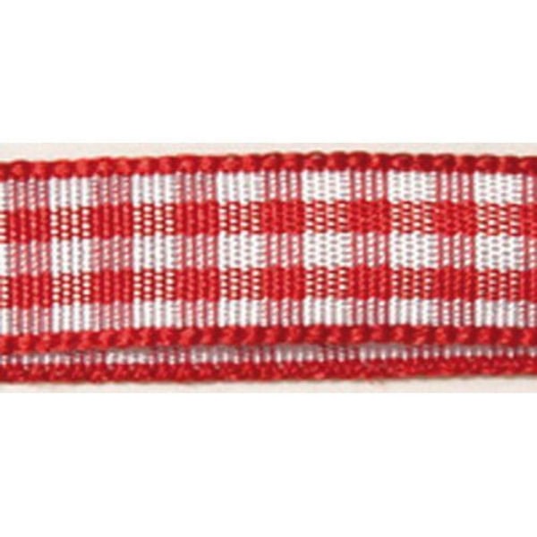 Rutig rutig band 9,5 mm 10 m Röd
