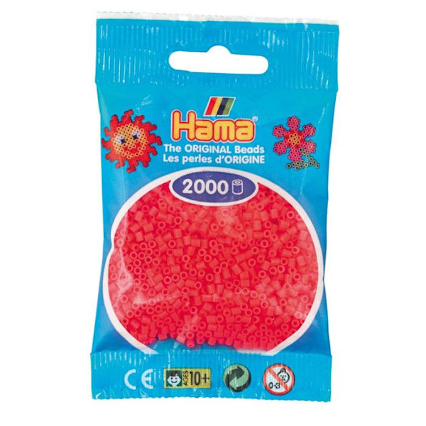2 000 mini pärlor (små pärlor Ø2,5 mm) röd körsbär