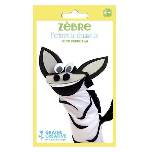 Sock Puppet Kit - Zebra - Mixed - 2 år - Vuxen - Svart