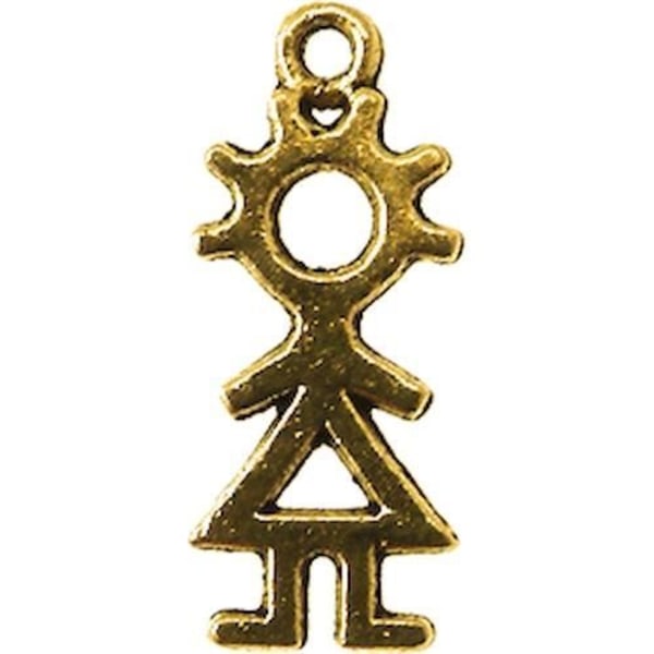 Breloque - MegaCrea - Flicka - Guld - Metall - 24x10 mm gyllene
