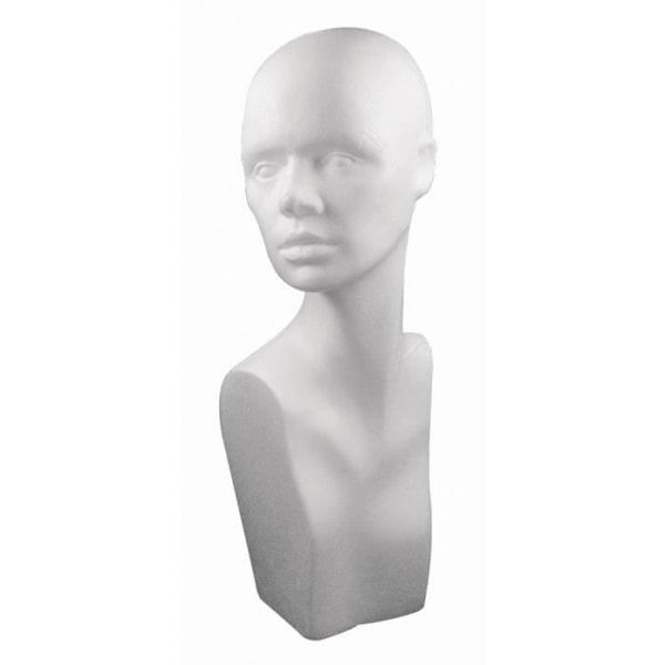 Dekorativt objekt - Polystyren - Huvud i polystyren - 53 cm - Vit - Inomhus Vit