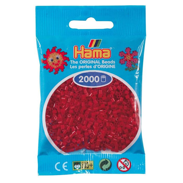 2 000 mini pärlor (små pärlor Ø2,5 mm) röd jul Julröd