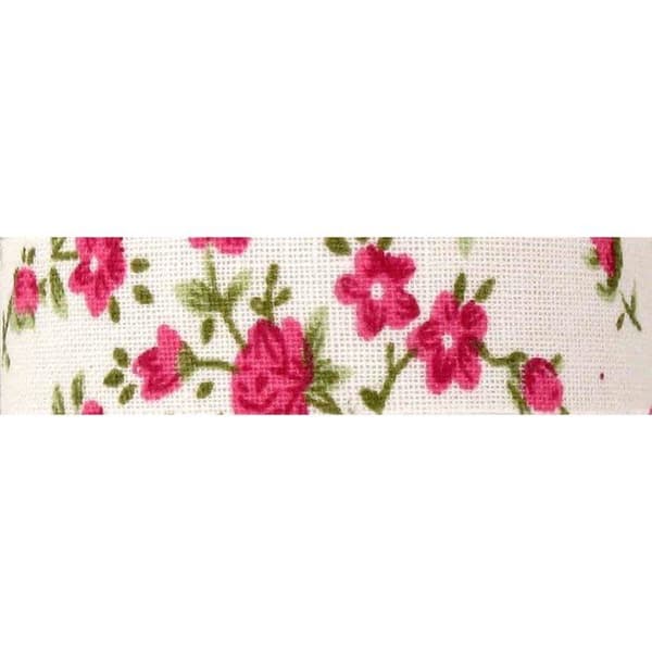 MégaCréa DIY - Blommig tejp 1,5 cm x 3 m rosa