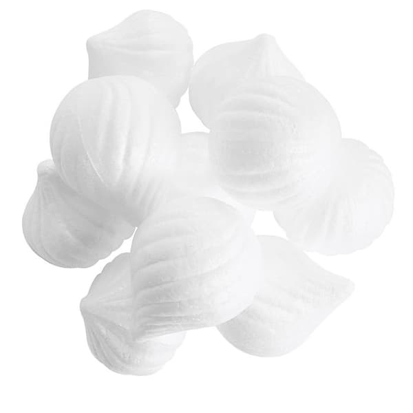 Stansade polystyrénbollar 10 cm 10 stycken Vit